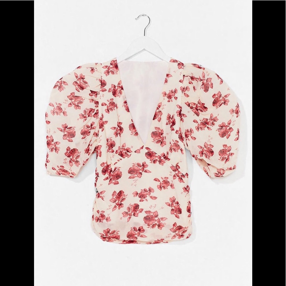 Floral Puff Sleeve Blouse